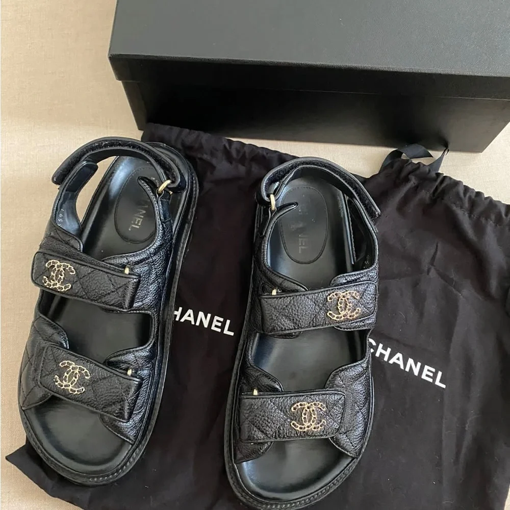 ** SOLD ** CHANEL CC DAD SANDALS - Picture 10 of 13